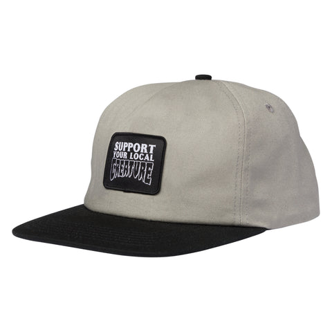 Creature Support Patch Snapback Hat - Grey/Black