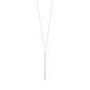 Splendid Iris Long Narrow Bar Necklace - Silver