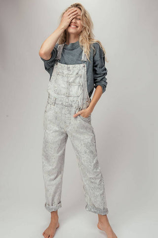 Urban Daizy Acid Washed Stripe Overalls