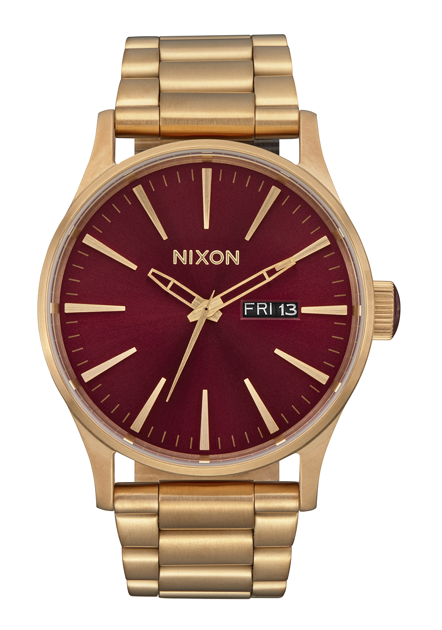 Nixon Sentry Stainless Steel Watch - Oxblood / Sunray