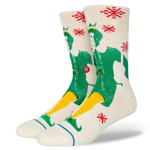 Stance x Elf Buddy The Elf Cotton Crew Socks - Off White