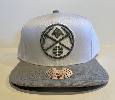 Mitchell & Ness NBA Denver Nuggets Snapback - Cool Grey / White