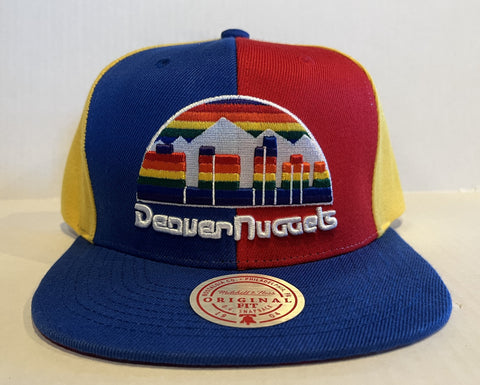 Mitchell & Ness NBA Denver Nuggets Pinwheel Snapback - Royal / Red