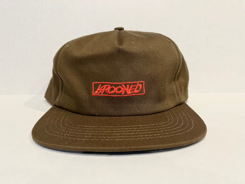 Krooked Moonsmile Script Snapback Hat - Brown