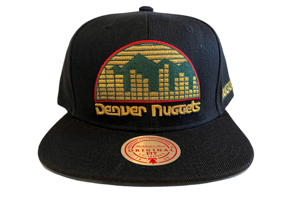 Mitchell & Ness NBA Nuggets Logo Color Snapback Hat - Black