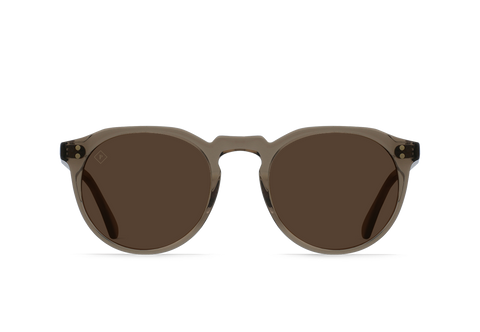 Raen Remmy Unisex Retro Round Sunglasses - Ghost/Brown Polarized