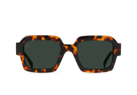 Raen Mystiq Unisex Square Sunglasses - HURU / GREEN POLARIZED