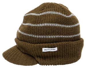 Autumn Headwear Visor Beanie - Army Green