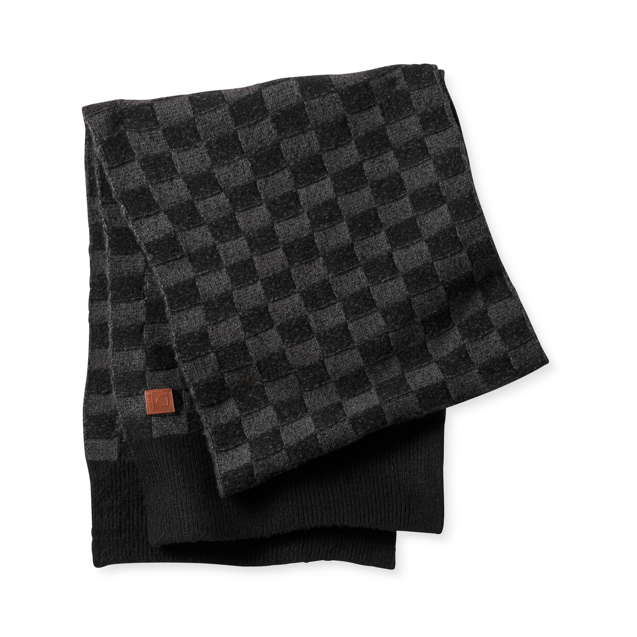 Brixton Check R Faux Mohair Scarf - Black