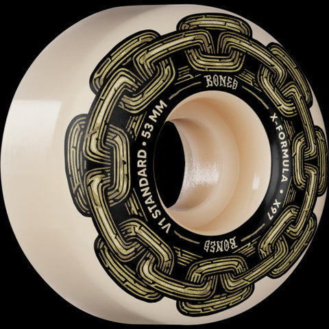 Bones Wheels X-Formula Skateboard Wheels Gold Chain V1 Standard 97A