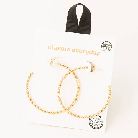 Braided 45mm Open Hoop Earrings