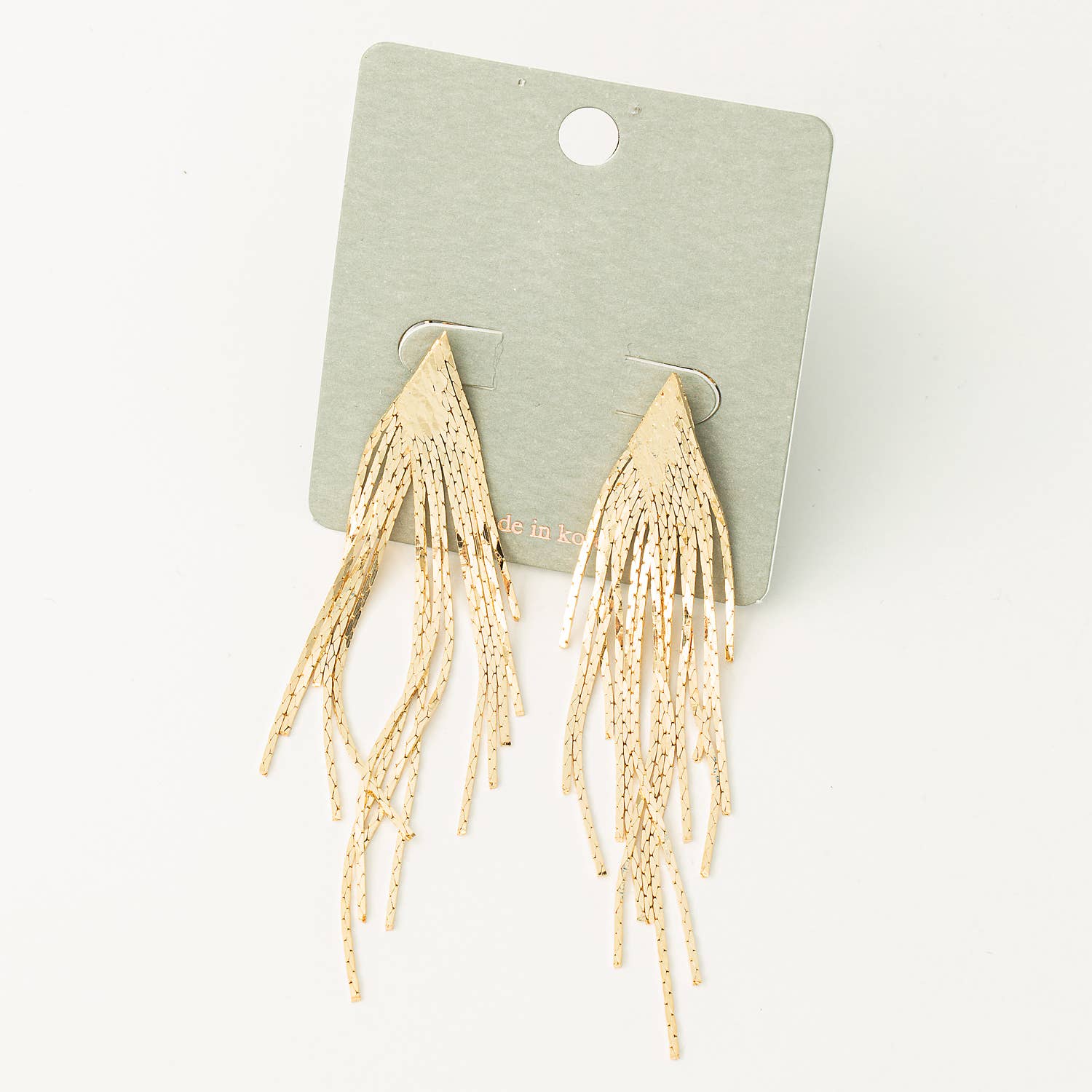 Triangle Chain Fringe Earrings: G