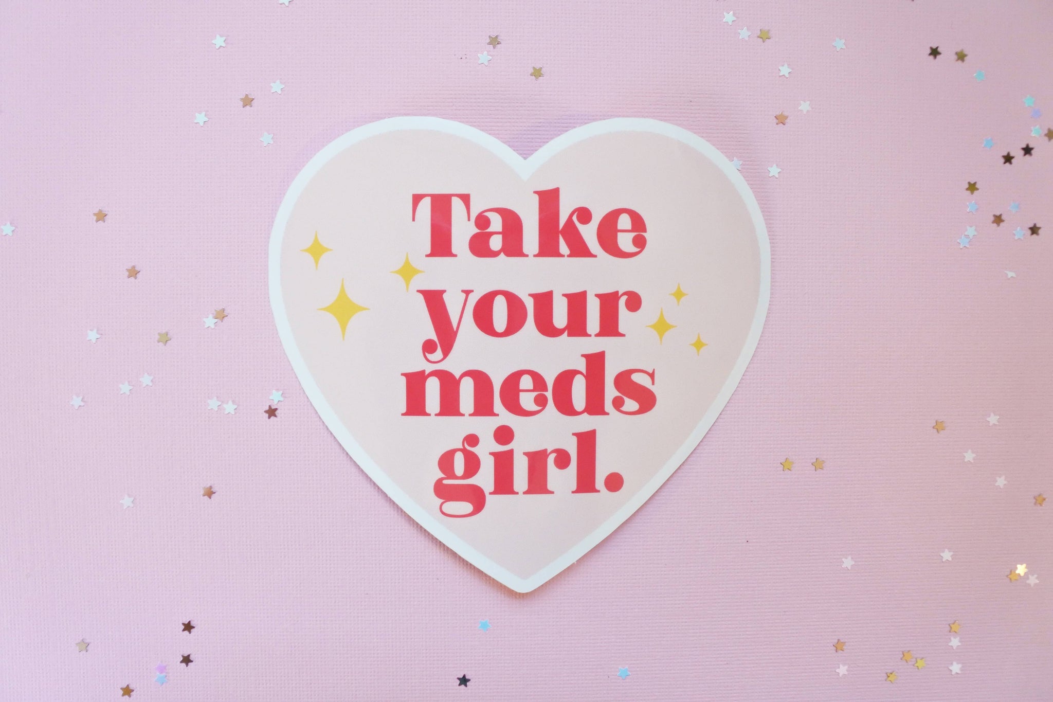 Cute Mental Health Take Your Meds Girl Vinyl Sticker