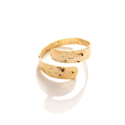 Splendid Iris Textured Wrap Ring - Gold