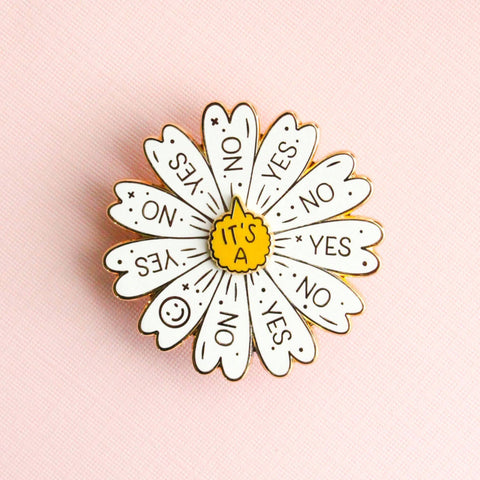 Spinning Daisy Enamel Pin