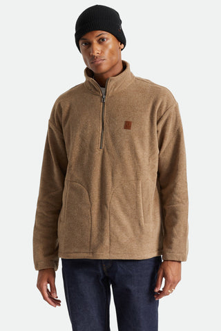 Brixton Beta 1/2 Zip Mock Neck Fleece - Oatmeal