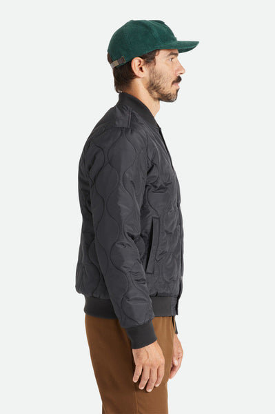 Brixton Dillinger Quilted Bomber Jacket - Black